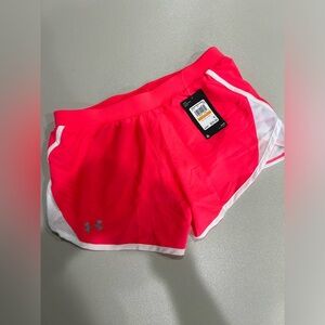Under Armour UA Women's S Small Fly By 2.0 Running Shorts Pink White Mesh NWT